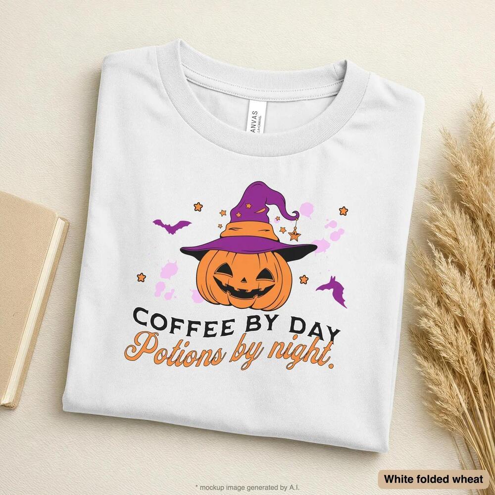 Halloween Coffee Shirt Coffee Lovers Gift Witch Tshirt Pumpkin Shirt